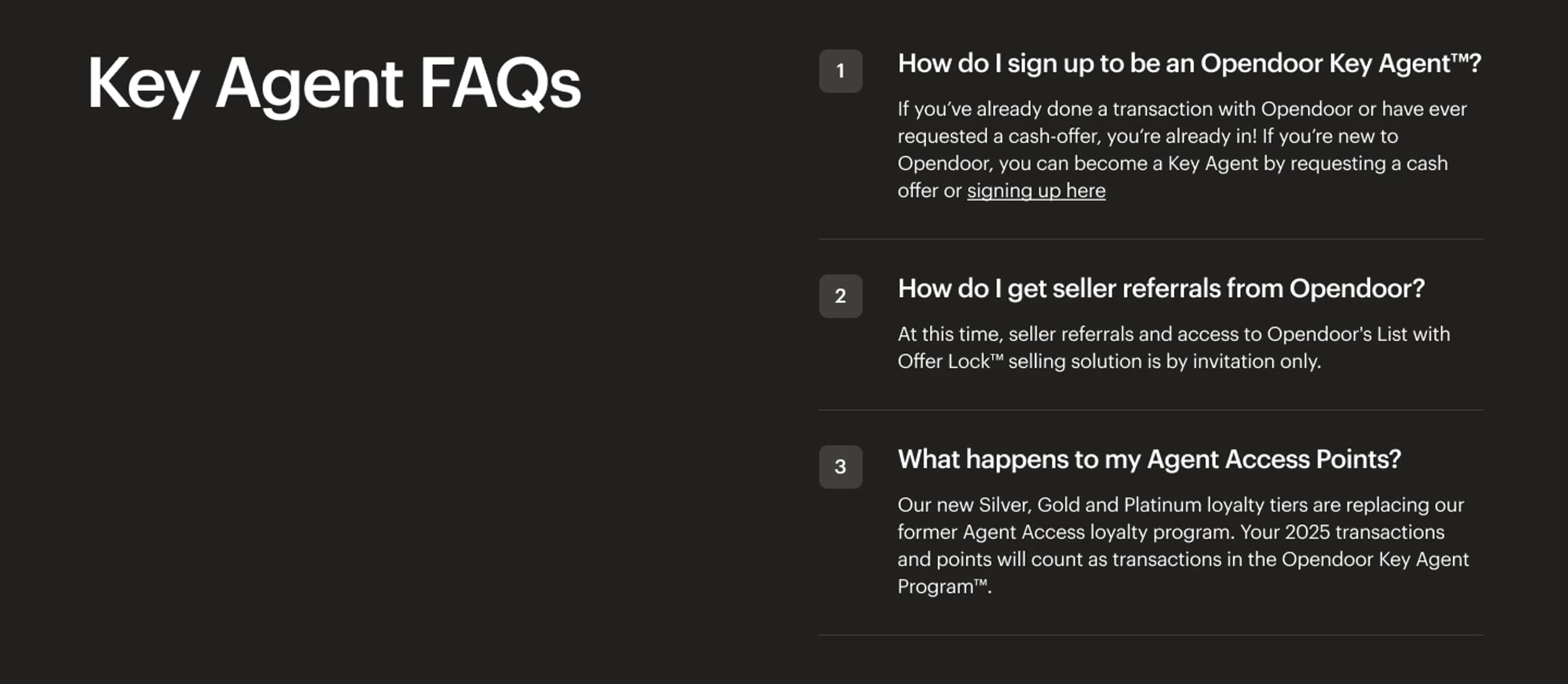 Key Agent FAQs — Silver, Gold, Platinum context