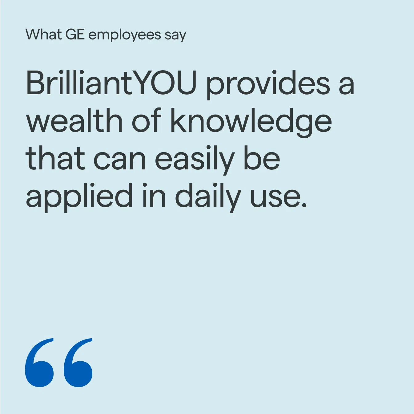 GE Brilliant You Results