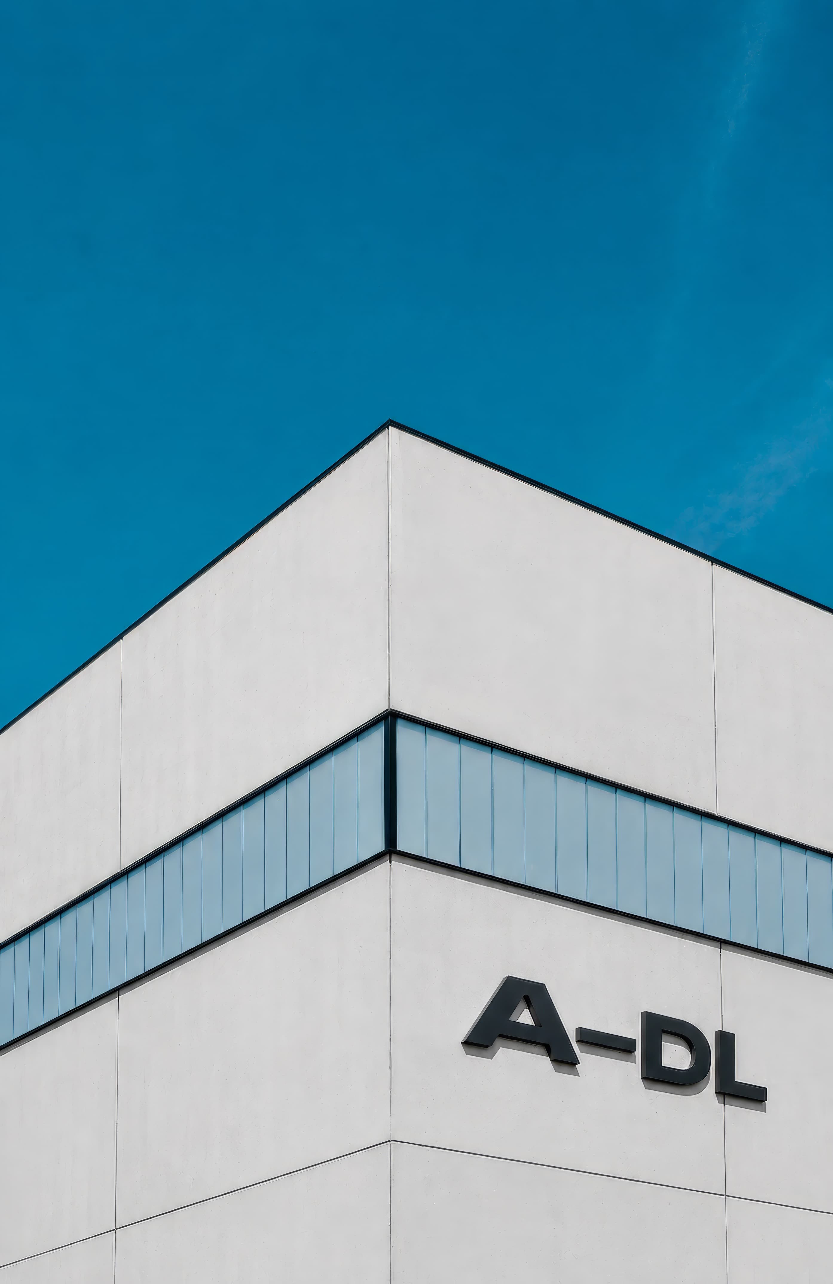 A−DL mark installed on the Allergan Data Labs building, Irvine, California