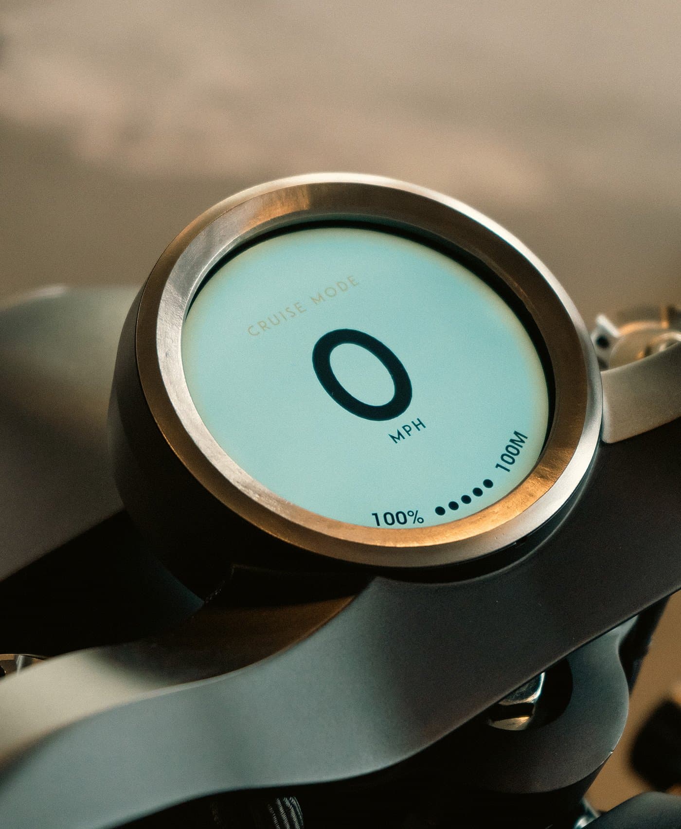 Tarform Vera · cruise mode display. Designed and engineered by Bttr.