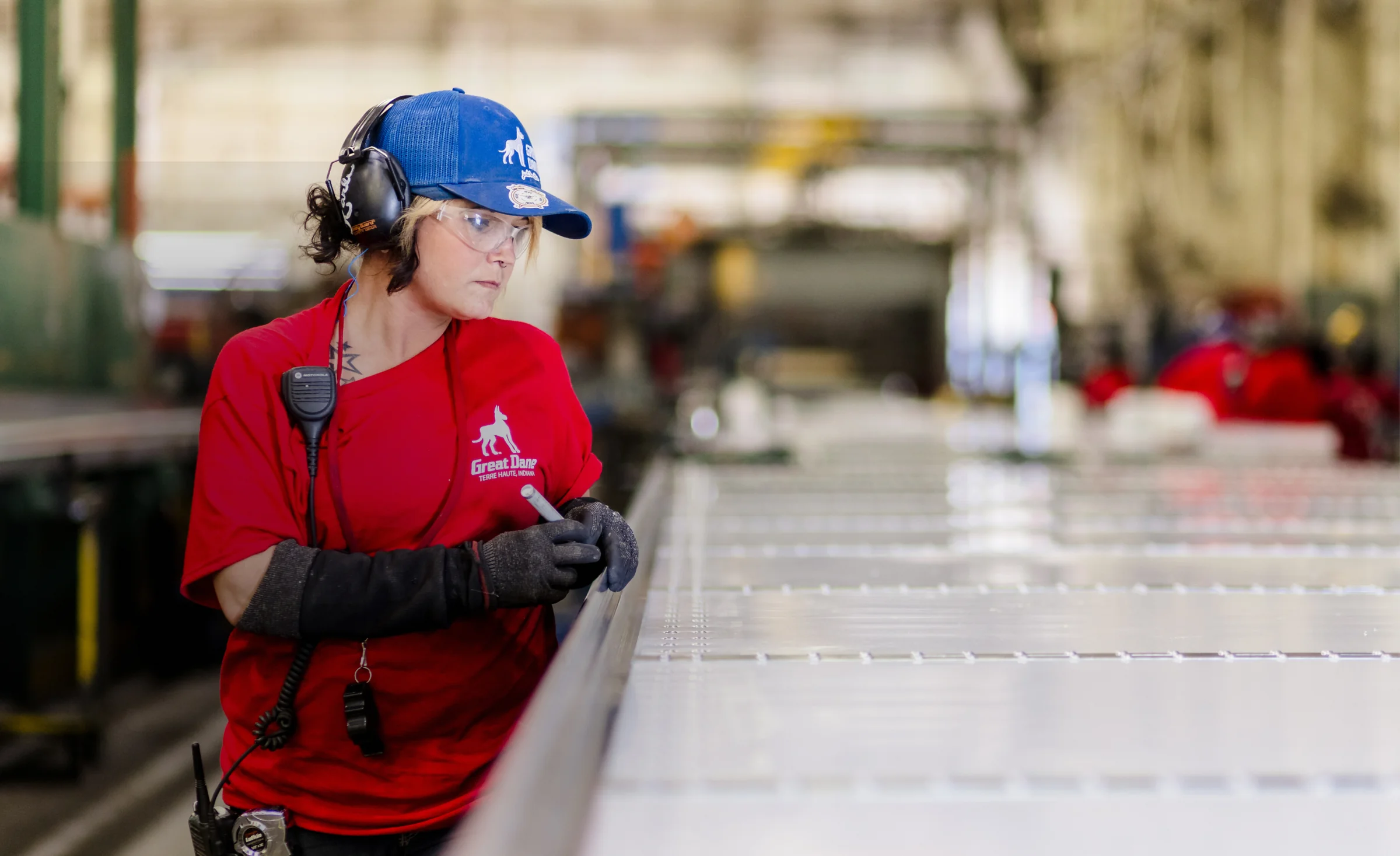 Great Dane manufacturing - worker at production line