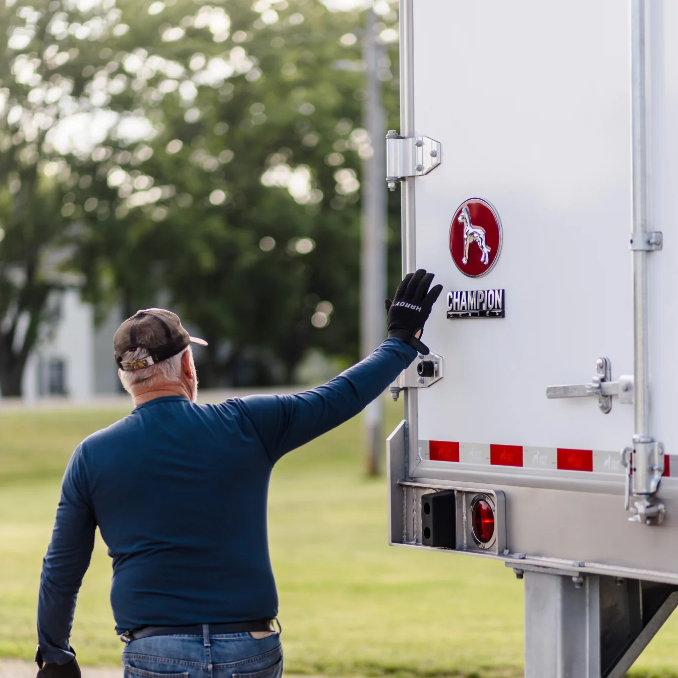 Driver with Great Dane Champion trailer