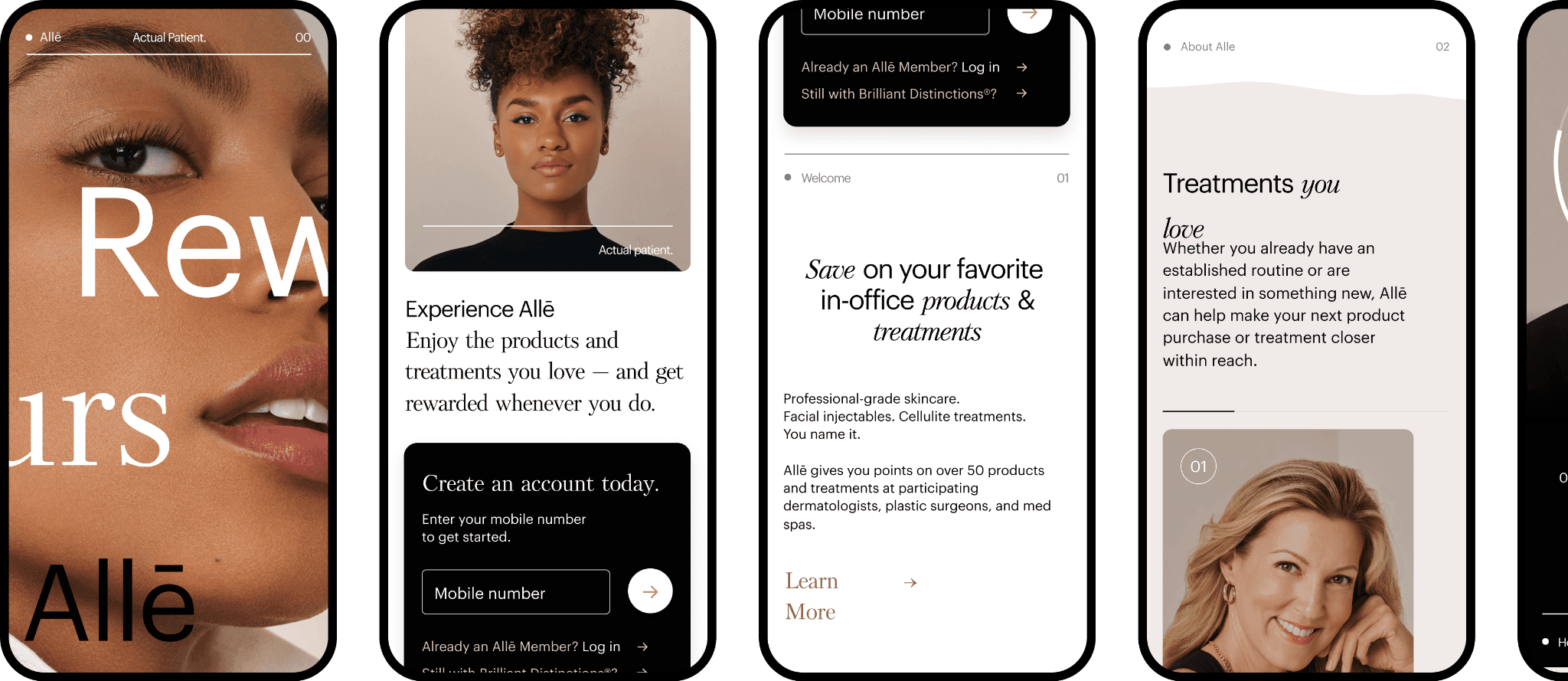 Allē mobile consumer experience output